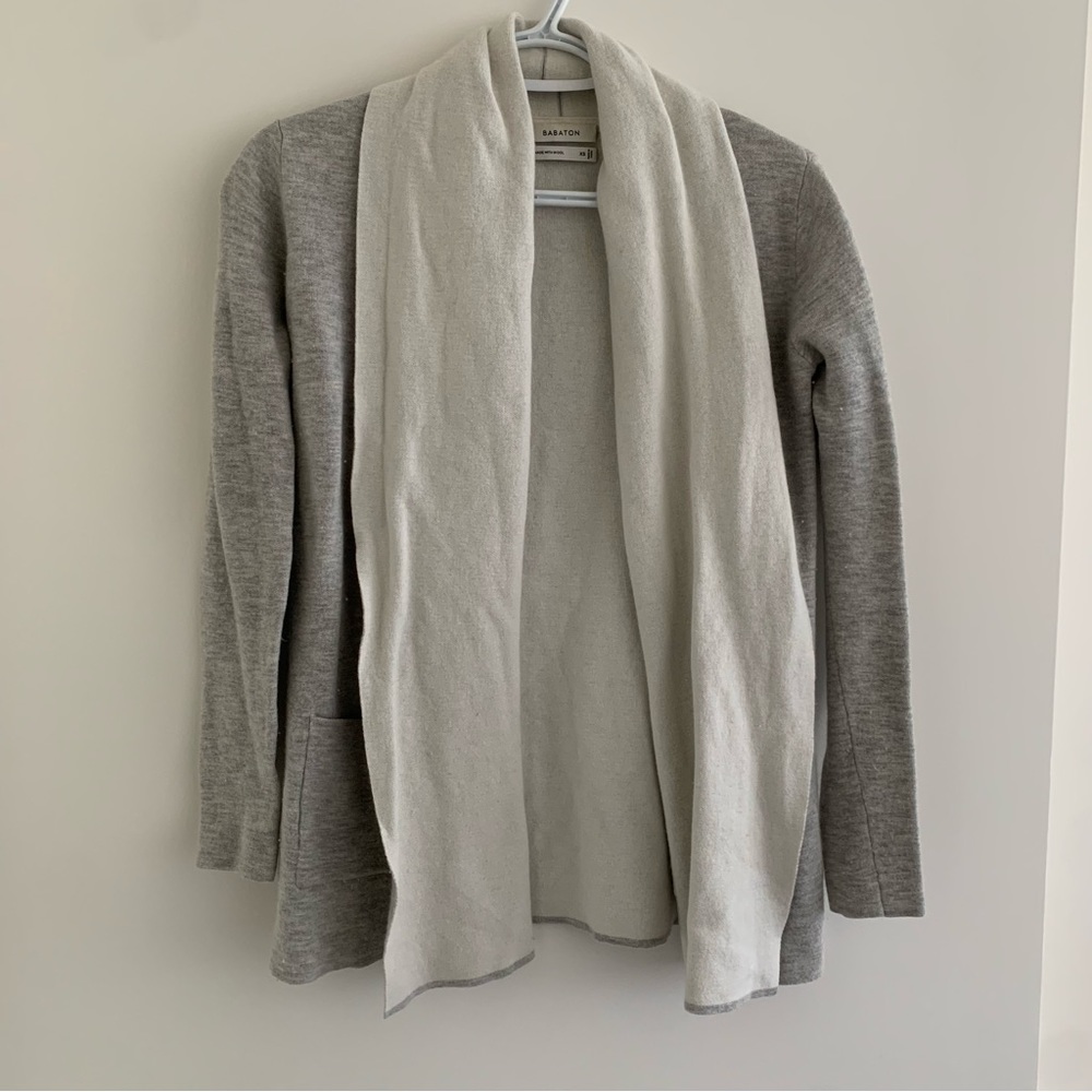BABATON wool cardigan, grey